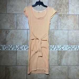 Anthropologie Pure + Good Striped Tie Waist Short Sleeve Dress S